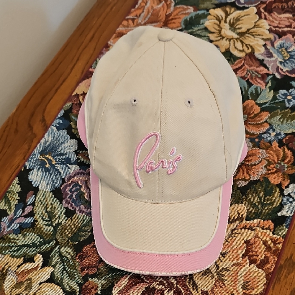 Cream and Pink Sporty Hats with Embroidery